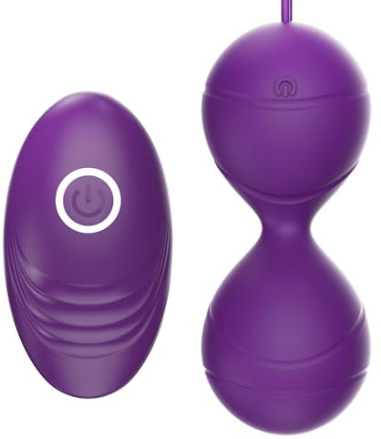 BEQOOL Liebeskugeln, Damen Beckenbodentrainer Kegelkugeln mit Vibrationsfernbedienung, 10 Vibrationsmodi, für G-Punkt und Klitorisstimulation, Silikonmaterial wasserdicht, wiederaufladbar, Lila