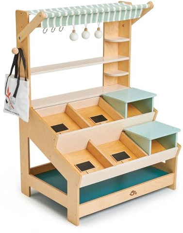 Tender Leaf Toys General Stores Marktständer – Einkaufsrollenspiel für Kinder, perfekt für Gruppenspiele und Kinderzimmer-Dekor