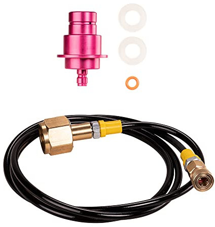 SPRUDELUX® | CO2 Adapter-Hochdruckschlauch für Sodastream DUO QUICK CONNECT QC | Für Anschluss an grössere CO2 Flaschen, Kohlensäureflasche | Wassersprudler CO2 Schlauch | (DUO)