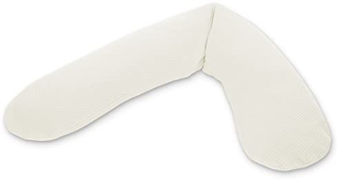 Theraline Ersatzbezug für Das Original Schwangerschaftskissen & Stillkissen, Stillkissen Bezug 190 cm, Feinstrick aus 100% Baumwolle, Farbe: Creme