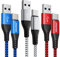 USB C Charger Cable 3M 3Pack,Extra Long USB to USB C Fast Charging Cable Braided,3A USB Type C Lead Fast Charge Compatible with Samsung Galaxy S21 S22 Plus S23 S20 S10,A54 A21s A20e,Xperia,PS5,Switch