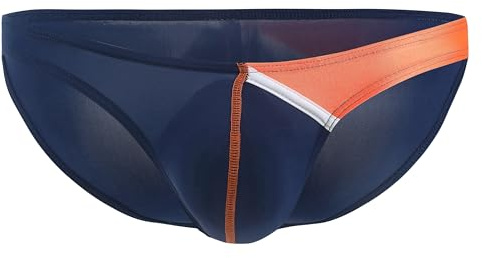 Maiclaice Hombre Seda De Hielo Talle Bajo Deportivo Bikini Masculino Mini Slip Ropa Interior Azul Marino Large