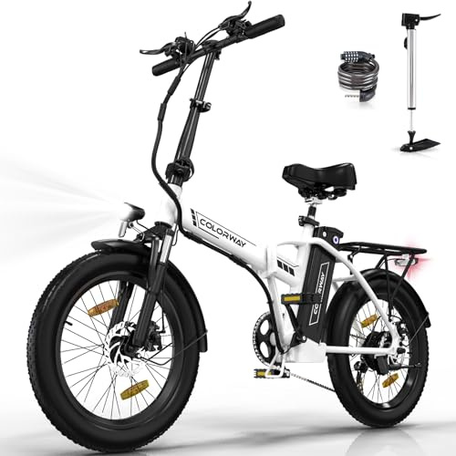 COLORWAY BK11M Bicicletta elettrica pieghevole, 20×3.0 Fat Tire, 7 Velocità, batteria Rimovibile da 36 V 12 Ah, motore da 250 W, autonomia massima di 90 km. per Ogni Terreno Uomo Donna