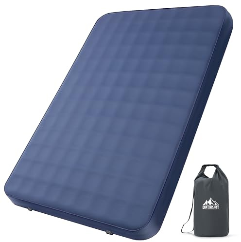 OUTSKIRT Ultralight Self Inflating Sleeping Pad, 4 Thick Camping Mattress with Pump Pack, 9.5 R-Value Insulated Sleeping Mat, Portable Camping Bed for Car, Truck or Van, 4 Season Camp Mattress
