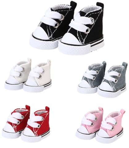 5 Pairs of Doll Shoes Suitable for 17cm Dolls, 5 Colors Suitable for Different Clothing Styles, 17cm Doll Accessories