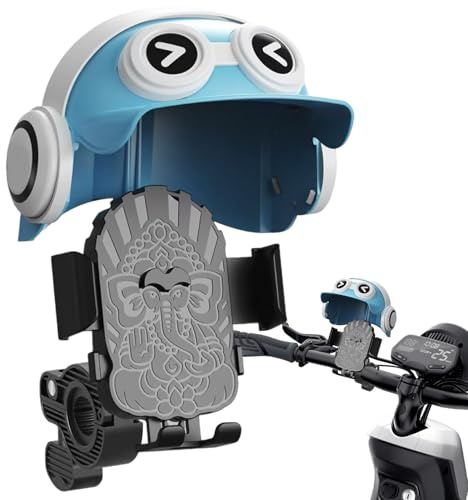 Misaakoeq Supporto Per Telefono Con Parasole Per Bicicletta, Supporto Bici con Casco per Telefono, Attrezzature Per Ciclismo Per Viaggio Navigazione Chiamate Registrazione Video Streaming Live GPS