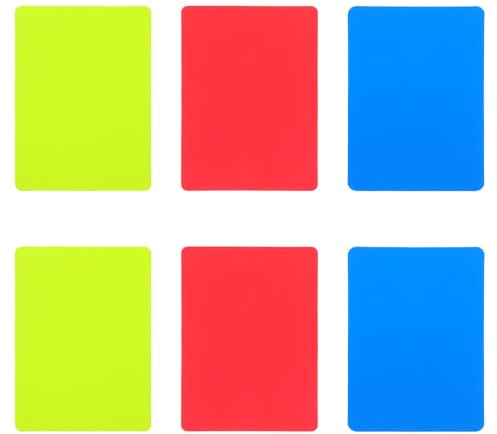 ifundom Cartellini Arbitro Calcio in PVC per Competizioni Sportive All'aperto, Set da 6 Pezzi Tre Colori per Chiara Identificazione dei Falli e Accessorio Leggero