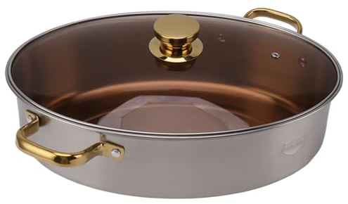 Annadue Pentola A Vapore Per Pesce, Pentole Multiuso Ovali In Acciaio Inossidabile Con Coperchio In Ceramica, Pentola Per Pesce Al Vapore Per Frutti Di Mare, Adatta Al Forno