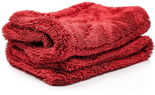 Nuke Guys Gamma Dryer S | Ultra saugstarkes handliches Trockentuch 1400 GSM rot 40x40cm | Fusselfrei, abgerundete sanfte Fasern, kratzerfrei | Premium Mikrofasertuch für Auto Motorrad Fahrrad