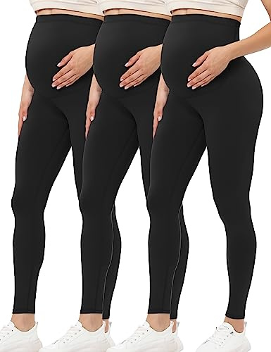 Buttergene Women's Maternity Leggings over the Belly Maternity Yoga Pants Workout Pregnancy Leggings