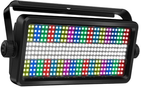 OPPSK LED Stage Strobe Effect Lights - 120W RGBW DJ Light with 48 Zones Chasing by DMX Control Sound Activated Auto Play Wall Washer Uplight for Event Concert Party Church Wedding Club Stage Lighting
