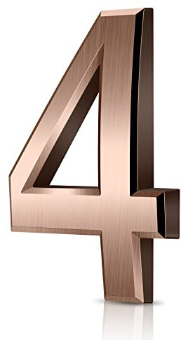 Vicloon Mailbox Numbers Self Adhesive, 3 Inches 3D Mailbox Numbers Waterproof, Door Numbers House Numbers Street Number Stickers for House Mailbox Apartment Hotel Courtyard Cafe Bronzed(4)
