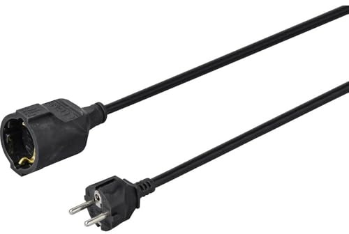 sygonix SY-4872636 Strom Verlängerungskabel 16A Schwarz 5.00m H05VV-F 3G 1,5mm²