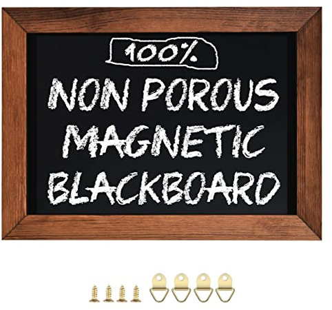 Umtiti Blackboard Magnetic Board, 10 x 14 Inches (26 cm x 36 cm), Pine Wood Framed Rustic Vintage Decor. Chalkboard for Wedding, Kitchen, Bar, Restaurant, Menu for Home (HB-BN-2636) DE