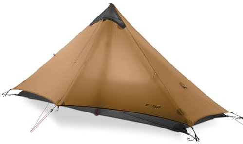 Telomat 3F Lanshan 1 Ultraleichtes, wasserdichtes Doppelschicht-Zelt für 1 Person 15D silikonbeschichtetes Polypol, 3/4 Saison, ideal für Camping, Klettern und Wandern