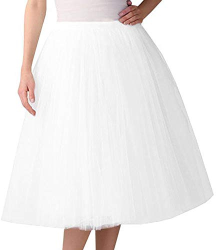 Jupon Femme 50s Jupe Organza Vintage Rockabilly Mini Jupes Ballet Danse Tutu Jupe Vintage Cocktail Princesse 50's Petticoat Rétro Vintage Robe de Bal Multicouche