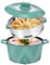 Electric Hot Pot with Stainless Steel Steamer, 2L Portable Non-Stick Mini Multifunctional Cooker, 2 Gear Rapid Noodles Cooker, Travel Electric Skillet for Stir Fry Raman Soup Noodles Steak(green)