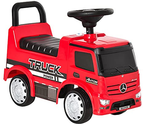 HOMCOM Voiture Porteur Enfants véhicule à Pousser Licence Mercedes Benz 12-36 Mois Coffre klaxon phares Rouge
