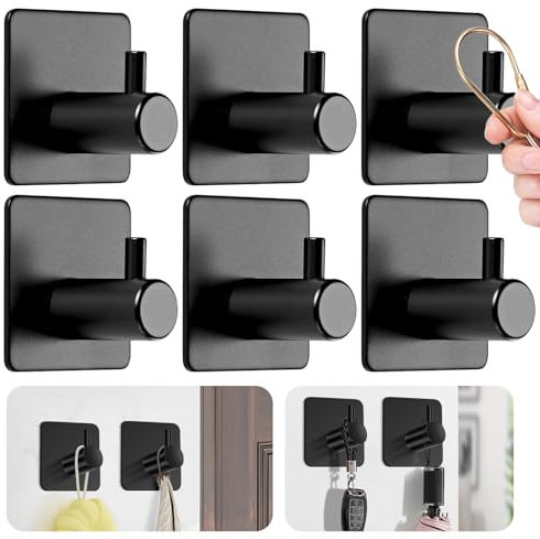 Snarflun Türhaken zum Einhängen,Kleiderhaken Tür,Platzsparende und Praktische Türgarderobe aus Metall mit 12 Haken,Handtuchhalter ohne Bohren,für Bad und Schlafzimmer,Schwarz