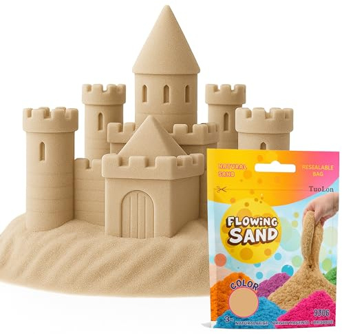 TUOLON 930g Sable Magique Enfant Sand Coloré À Modeler Sans Gluten Sable Magic Activités Manuelles Jouet Dès 3 4 5 Ans Jeu D’Intérieur Relaxant Et Créatif Cadeau Noël Garçon Fille - Marron
