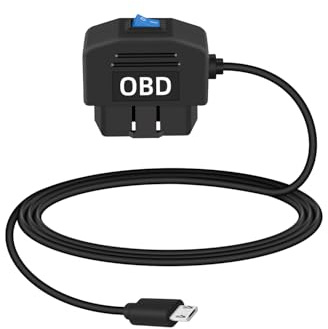 YANBORONSN Automotive OBD strömkabel, USB Micro till OBD-II Hardwire Cable Adapter med strömbrytarknapp för Dash Camera 24 timmar Surveillance/Acc Läge, (3,5 m/11,5 fot)