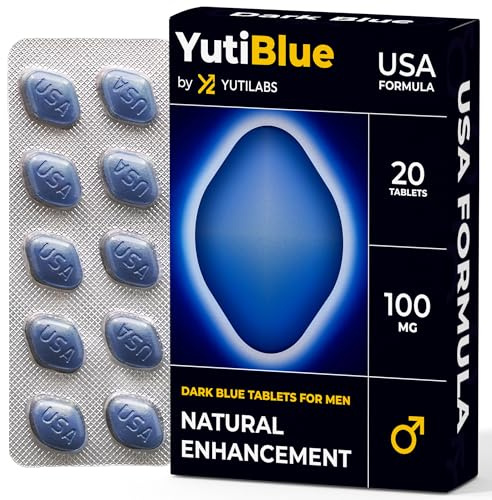 YutiLabs - 20 USA Blue Tablets for Men | Extra Strength Formula | Fast-Acting Power & Vitality Boost | High Stamina & Peak Performance | Stronger & Harder | American Ginseng Supplement | Made in UK