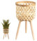 Taburete De Jardinera De Bambú - Taburete De Flores Altas, Plantas De Interior Maceta De Pedestal | Planta De Plantas Rústica con Cesta Trenzada, Porta Plantas para Decoración para El Soggior