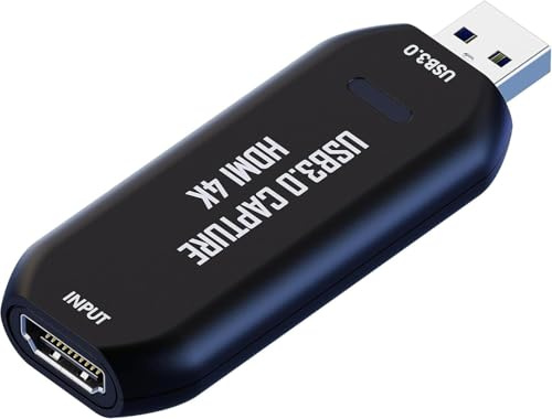 DigitPro Cam Link 4K – External Capture Card for DSLR Camcorder ActionCam as Webcam, HDMI to USB 3.0, Meet/Stream/Record in 2K50/1080p60, Easy Connect for OBS/Zoom, Windows/Mac