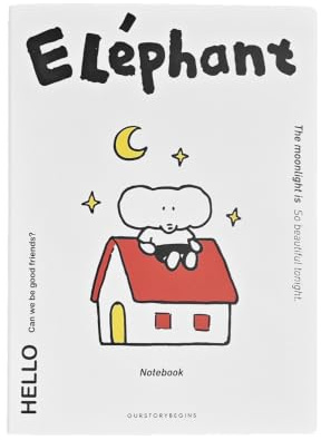 B5 Elefant dagbok billinje denna horisontella seriefigur personlighet bok – väntar på en solnedgång