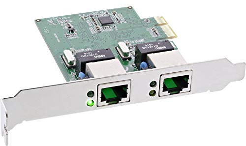 InLine Dual Gigabit - Tarjeta de Red PCI Express (2 x 1 GB/s, PCIe X1, Incluye Soporte de Perfil bajo)