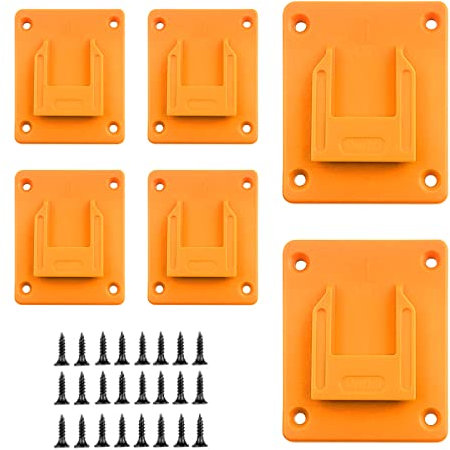 6 Packs Tool Holder for Dewalt 20V 12V 60V Cordless Tool Storage, Wall Mount for Drill Tools Tidy Also Suitable for Milwaukee 18V M18 Tools (Yellow)