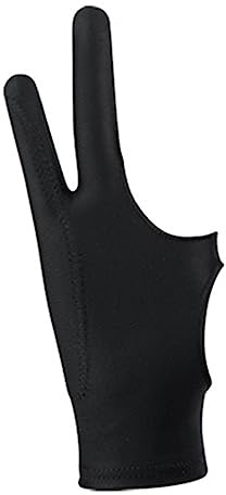 Cyrank Artist Glove for Drawing Tablet, Breathable Digital Drawing Glove 3 Layer 2 Finger Drawing Glove Left Right Hand for Drawing Tablet(M)