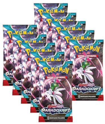 kompatibel für Pokemon Karmesin & Purpur Paradoxrift 10 Booster Packs - Deutsch NEU & OVP - inklusive Arkero-G 100 Standard Soft Sleeves