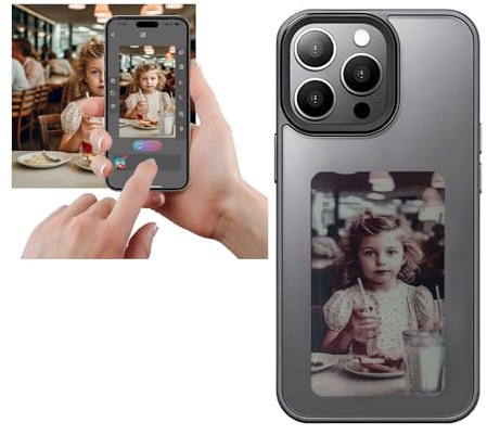 Funda de teléfono Inteligente con proyección Trasera de Fotos Personalizable, con Tinta electrónica, Muestra Fotos al Instante en la Cubierta Trasera de la Pantalla de Tinta. Personaliza tu teléfono