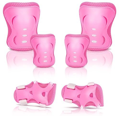 Knee Pads for Kids Protective Gear Set - Knee Pads, Elbow Pads, and Wrist Guards for Girls Boys Skating Skateboard Scooter, Bike, Cycling, Rollerblading, Motorcycle Bike