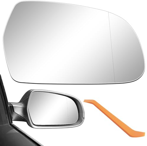 Cristal de Espejo Retrovisor Compatible con Audi A3 8P1/Cabriolet 8P7/Sportback 8PA/A4 8K2 B8/Avant 8K5 B8/A5 8T3/Cabriolet 8F7/Sportback 8TA Espejo Retrovisor Coche Repuesto Asférico - Derecha