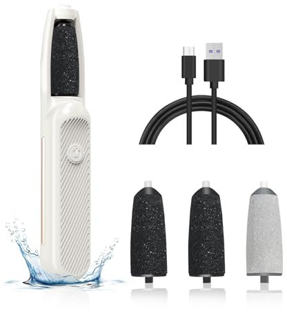 VIVIDRISE Pedicure Elettrico Professionale Piedi Set, Calli Piedi Rimozione Lima Elettrica per Piedi e Talloni, Eliminatore di Calli Elettrico Ricaricabile, 3 Velocità Regolabili con 3 Testine