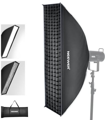 NEEWER Rectangular Softbox Kit, 12x47 Strip Soft Box with Light Diffusers for Studio Photography Video Recording Streaming Lighting Compatible with Aputure 120d Compatible with Godox SL60w, NS94P
