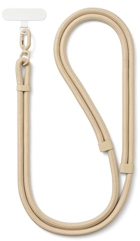 MORSUNBELA Cuerda para Movil Cordon para Movil, Colgador Móvil Cuello, Cmcuerda Móvil Ajustable de 80cm, Cordón para Teléfono Compatible con la Mayoría de los Funda - Camel