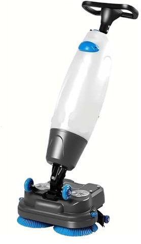 CUTANGELAR Máquina Limpiadora De Suelos De Empuje Manual, Función De Fregado Húmedo Y Seco, Área De Limpieza De 17 Pulgadas,Cabeza Giratoria 360°, Capacidad De 13000 Pies Cuadrados por Hora(White)