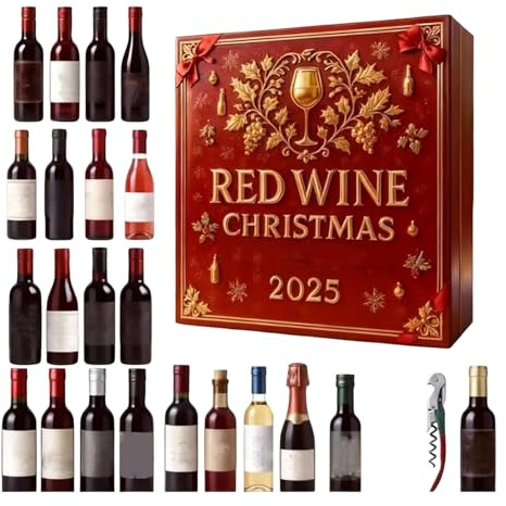 Whisky adventskalender 2025, 24 dagar utan upprepning, 2D/3D premium whiskyhängen för nedräkning och gåva, en daglig provningsresa genom att låsa upp whiskyvärlden (2D-vin)