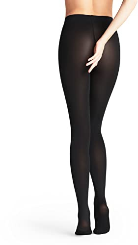 FALKE Damen Strumpfhose Seidenglatt 80 DEN W Ti blickdicht einfarbig 1 Stück, Schwarz Black 3009, M-L