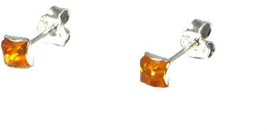 Honig Bernstein Sterling Silber Edelstein Ohrringe/Ohrstecker 925 (abst0606188)