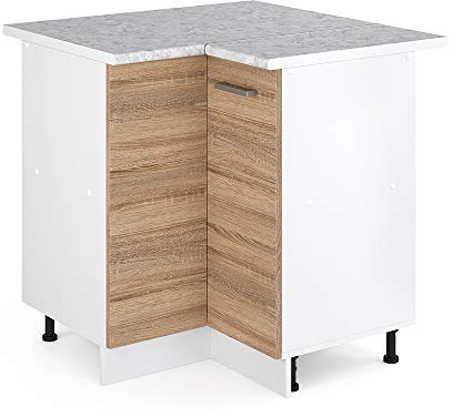 Vicco Mobile ad angolo cucina R-Line, Sonoma, 75.6 cm, PL Marmo, per la libera combinazione all'interno di sistemi cucina modulari