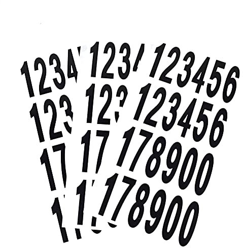 Lot de 15 feuilles d'autocollants en vinyle pour boîte aux lettres, numéros autocollants pour panneaux, fenêtre, porte, voiture, camion, maison, entreprise (noir, 7,6 cm)