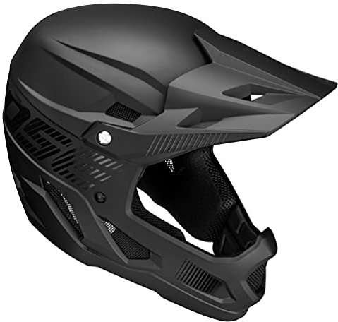 Mongoose Title Full Face Helmet, Small, Durable ABS Shell, Chin Guard, Full Coverage Padding, Vents for Airflow, Pivoting Visor, Goggle Strap Channel, BMX and Mountain Bike Helmet for Adult or Teen