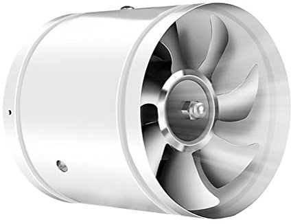 Btstil Abluftventilator 100mm Inline Rohrventilator, 140m³/h Abluft Zuluft Rohrlüfter Industrielüfter Energieverbrauch Leiser Betrieb Badlüfter für Büro, Halle, Hydroponic Zimmer (Weiß)