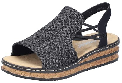 Rieker Damen Sandalen 62941-00 schwarz Gr. 40