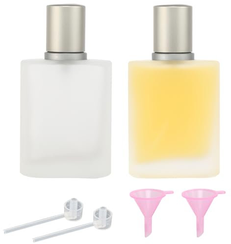 HFDONGL 2 Pezzi Nebulizzatori per Profumo Ricaricabile Flacone Spray Vuoto 30 ml Vetro Bottiglia Spray Portaprofumo da Viaggio con Pompa Atomizzatore e Imbuto per Profumo Tonico Viso Donna Uomo