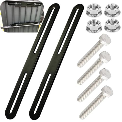 Juego de Fijación para Buzón de Valla 215 x 24 mm Fijación de Valla Buzón de Fijación para Fijar Buzones a Puertas o Vallas 2pcs(Negro, 215mm)